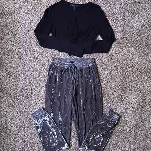 XS! Grey Crushed velvet joggers